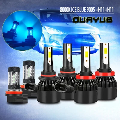 QUAYUB For Honda Pilot 2006-2018 - 8000K LED Headlight + Fog Light 6x Bulbs Combo Kit