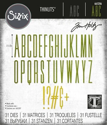 New Sizzix Thinlits Alphanumeric Stretch Uppercase #665206 31pc Retail $36.99 - Image 1 of 4