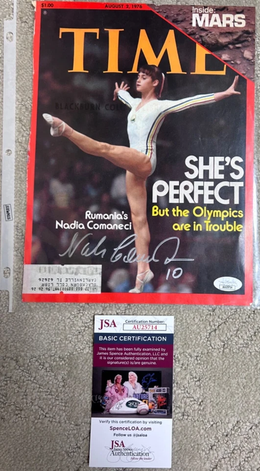 Nadia Comaneci Autographed Time Magazine Cover With JSA COA - Image 1 of 1