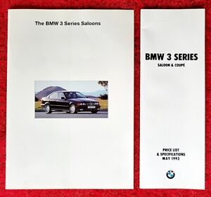 BMW 3 Series 1993 50 page Sales Brochure plus 1993 12 page Coupe Price List VGC