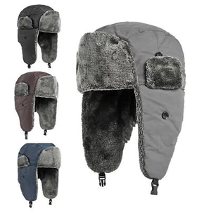 Men's Winter Ushanka Russian Hat Snow Eskimo Hat with Ear Flaps for Cold Weather - Picture 1 of 15