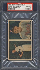 1951 Berk Ross Doubles Panel Bobby Brown & Willie Jones PSA 8 Yankees Phillies