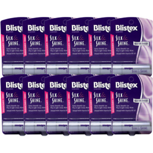 12 Pack Blistex Silk & Shine Lip Protectant Balm 0.13 Oz Each