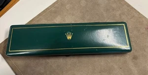 Vintage Rolex Green Leather Elongated Watch Box Made In Italy - Picture 1 of 10