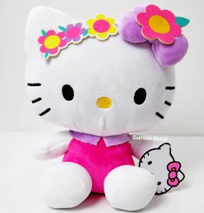 Sanrio Hello Kitty 9" Plush Doll Figure Stuffed Girls Toy Gift Flower Crown New - Picture 1 of 7