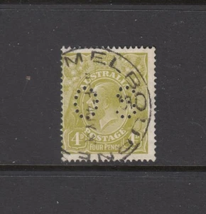 SMW P14: 4d Olive Perf OS SG O94, ‘MELBOURNE/ 5/ 4JY30/ (VICTORIA) counter CDS. - Picture 1 of 1