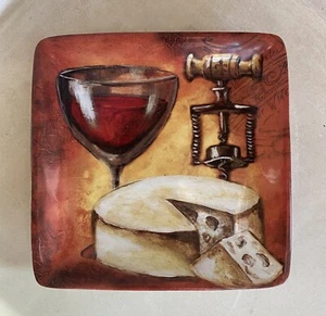 6 Certified Int’l Appetizer Hors d’Oeuvres Canapé Plates Wine Cheese Corkscrew - Picture 1 of 8