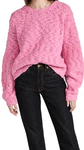 Helmut Lang 289246 Women's Cropped Pullover Sweater, Bright Pink, Size S - Picture 1 of 3