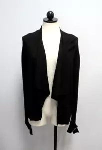 New NY & Co Women's Black Open Cardigan with Belt Buckle Cuffs Women's Size M - Picture 1 of 6
