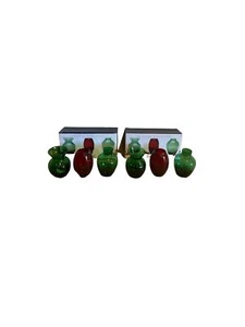 Set 6 DANSK Holiday Mini Vases Red & Green Glass Christmas Decor 2 Sets of 3 - Picture 1 of 3