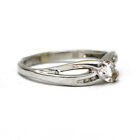 Ladies 14k White Gold Topaz & Diamond Ring