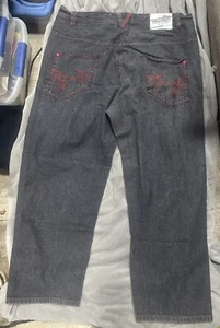 Five Jungle & Co Jeans 44X30 Wide Embroidered Walk Of Life Y2K Baggy Style 5ive - Picture 1 of 11