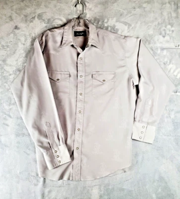 Wrangler Pearl Snap Shirt Mens Large Western Bucking Bull All Silver Edition - Image 1 of 4