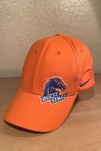 Nike Flex Cap Orange Size L Boise St Broncos Embroidered Fitted Swoosh - Picture 1 of 9
