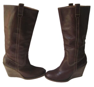 FRYE CAROLINE CAMPUS BRAUNE LEDERSTIEFEL DAMEN US 7,5 M HEISSER KOSTENLOSER VERSAND - Bild 1 von 12