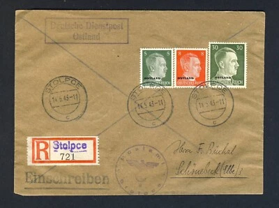Poland 1943 Registered Cover  Stolpce - Image 1 of 2