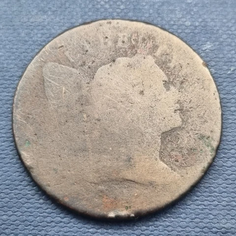 1796 Flowing Hair Large Cent 1c Circulated #49873 Cover