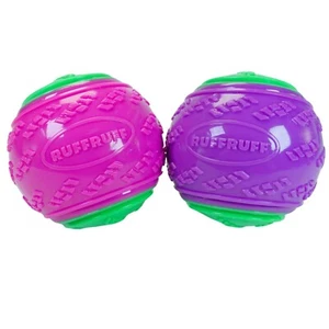 Pack of 2. Extra Large XL Squeaky Dog Ball 9cm RuffRuff. - Picture 1 of 6