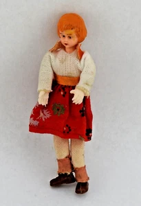 Vintage 3" Dollhouse Doll Girl Posable - Picture 1 of 3