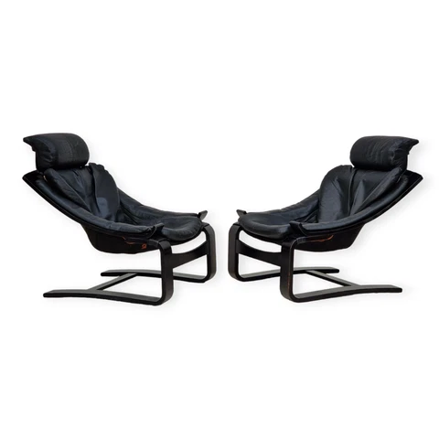 1970s, Swedish design by Ake Fribyter for Nelo, set of two Kroken lounge chair Cover