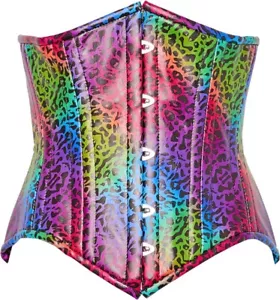 Corsetto L-Margherita Cassetto Superiore Arcobaleno Leopardato Acciaio Ossato Vita Corsetto Cincher - Foto 1 di 3