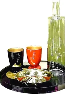 Ichendorf & Others Drinksware Set: Decanter, Tray, Lacquer Cups & Dish BRAND NEW - Picture 1 of 12