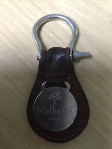 Vintage Mulberry Key fob Key ring red brown congo reptile Leather Solid Brass - Picture 1 of 5