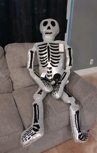 Isaac Mizrahi 5 Ft Halloween Skeleton Pillow - Picture 1 of 4
