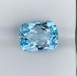 Good color 9.00ct Cushion Cut Swiss Blue Topaz 13mm Loose Gemstone Brazil Origin - Imagen 1 de 10