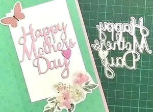 Happy Mothers Day Script Words Die Cut Greeting Card Making Scrapbooking Mom  - Picture 1 of 4