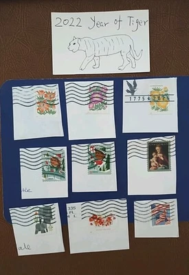 All 2022 Stamps: Moontain Flora,Holiday Elves,Virgin & C,Elephant,Tulips,US Flag - Image 1 of 4