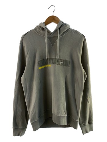 Felpa Stone Island con cappuccio grigio cotone taglia L pullover casual #EG ADA