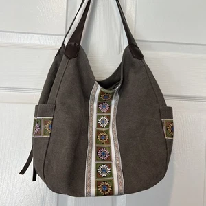 Damen Tasche Schultertasche grau mit Innentasche Druckknopf Reißverschluss - Bild 1 von 15