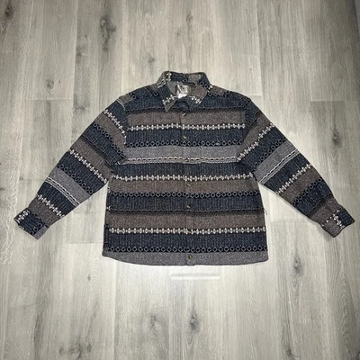 Vintage Territory Ahead Shirt Mens XL Aztec Southwestern Blanket Thick Heavy - Image 1 of 4