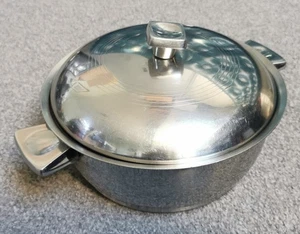 Vintage Rena Ware 18-8 Edelstahl 3 Ply 3 QT Pfanne Topf mit Deckel Doppelgriffe - Bild 1 von 12