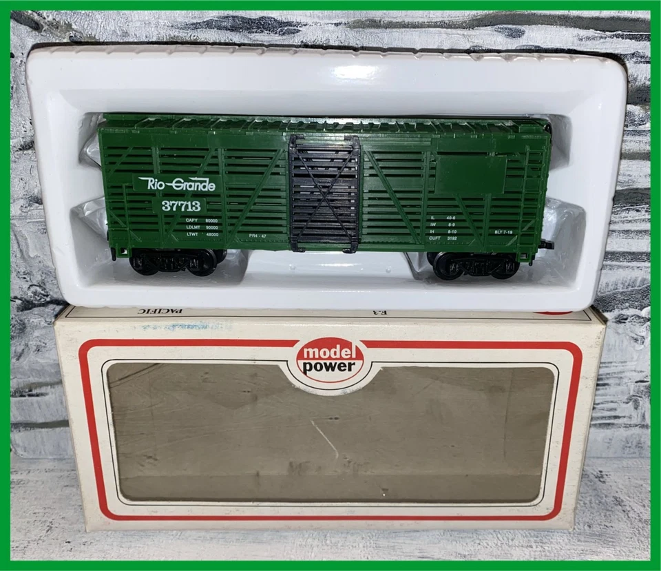 MODEL POWER _ HO SCALE _ #6916 _ RIO GRANDE _ CATTLE CAR #37713 _ MIB - Image 1 of 1