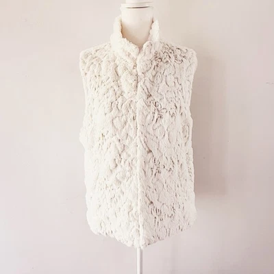 Betsey Johnson Women Faux Fur Sequin Vest Medium Glam Mob Wife Baddie Y2K Layers - Image 1 of 4