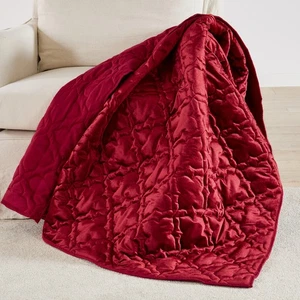 BH Caserta Velvet Red Throw - Levtex Home - Picture 1 of 5