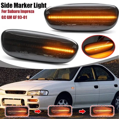Lámpara de luces de señal LED laterales transparentes para Subaru Impreza GC GM GF 1993-2001 Foto 1 de 4