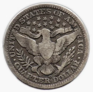 1/4 DOLLAR 1904 O - USA / USA (Silver / Silver) $1/4 barber quarter - Picture 1 of 2