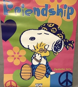 SNOOPY Woodstock PEACE Peanuts Poster 50th Anniversary Celebration Friendship - Bild 1 von 2