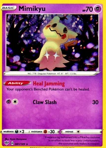 Juego de cartas coleccionables Pokémon Mimikyu raro Holo 081/189 Darkness Ablaze - Imagen 1 de 2