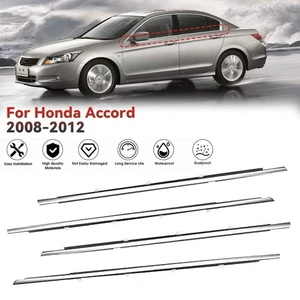 Cinturón de sellado de moldura de ventana exterior tira climática para Honda Accord 2008-2012 4 piezas - Imagen 1 de 6