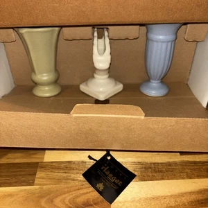 royal haeger pottery 3pc Petite Colored Vase Set-NEW MIB - Picture 1 of 10