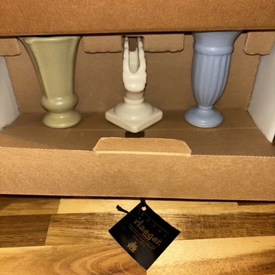 royal haeger pottery 3pc Petite Colored Vase Set-NEW MIB - Image 1 of 4