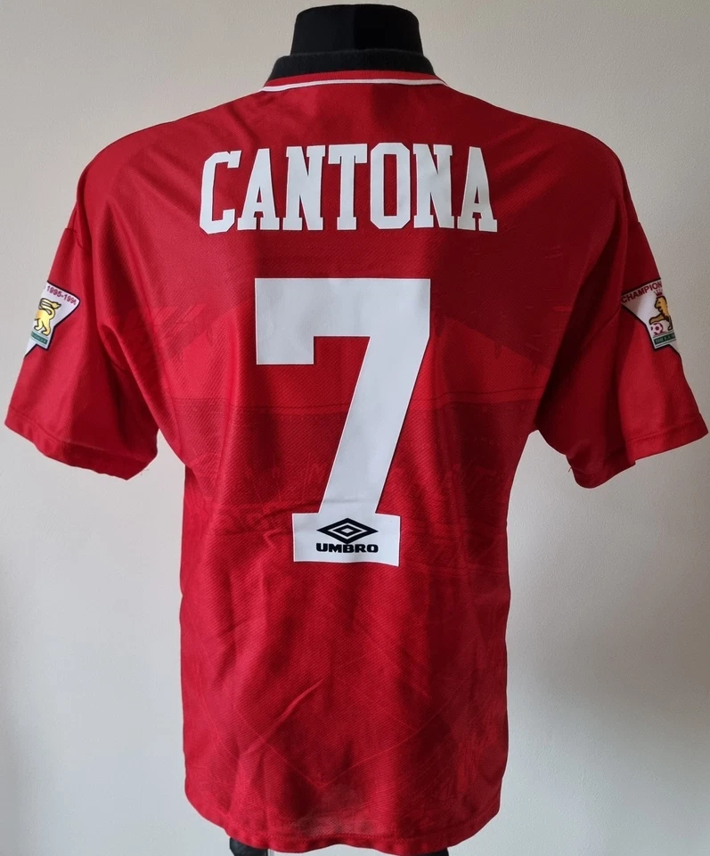 Maillot Manchester United 1994 - 1995 Domicile Football Umbro #7 Cantona... - Photo 1/4