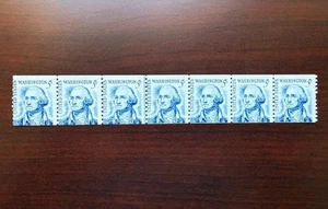 Error- US 1966 Scott #1304 Coil Line Strip of 7 Shift Low Left MNH - Picture 1 of 3
