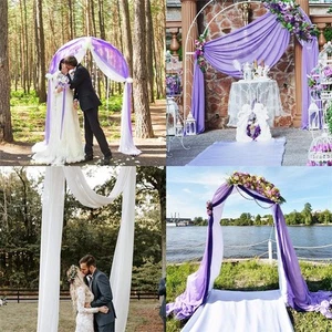 Leichter Chiffon Stoff Hochzeit Bogen Vorhang leicht zu reinigen und zu pflegen - Imagen 1 de 20