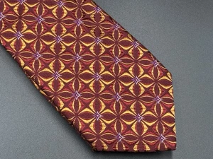 Canali rot & orange geometrische gewebte Seidenkrawatte Italien - Bild 1 von 6