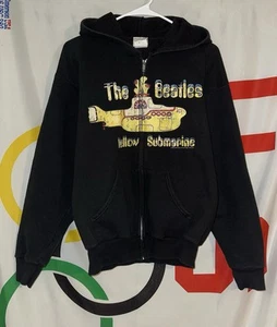 The Beatles Yellow Submarine Hoodie Small Full Zip Black 2003 Apple Vintage Y2K - Picture 1 of 7